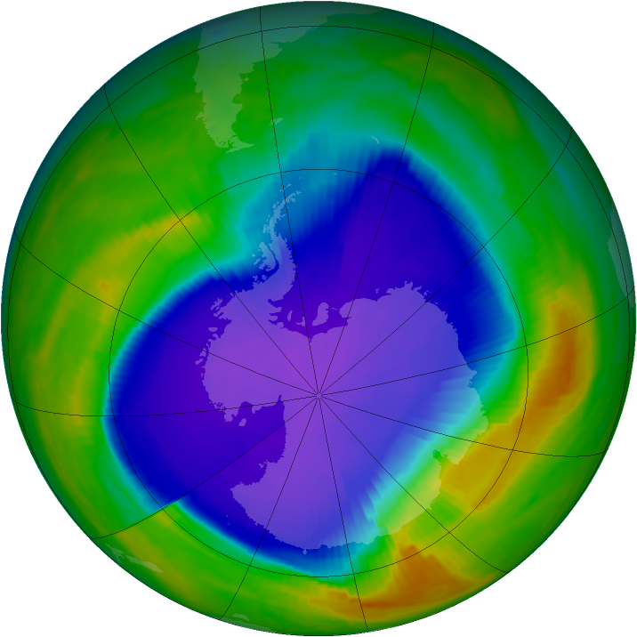 Antarctic ozone map for 06 October 1999